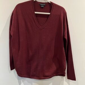 Trouve Women's Burgundy V-Neck Sweater